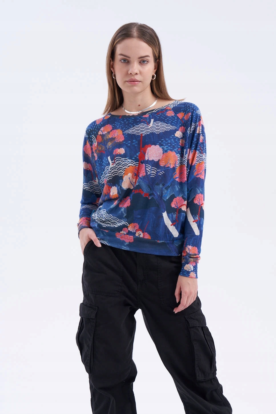 Women's merino wool v-neck blouse tengoku Xs