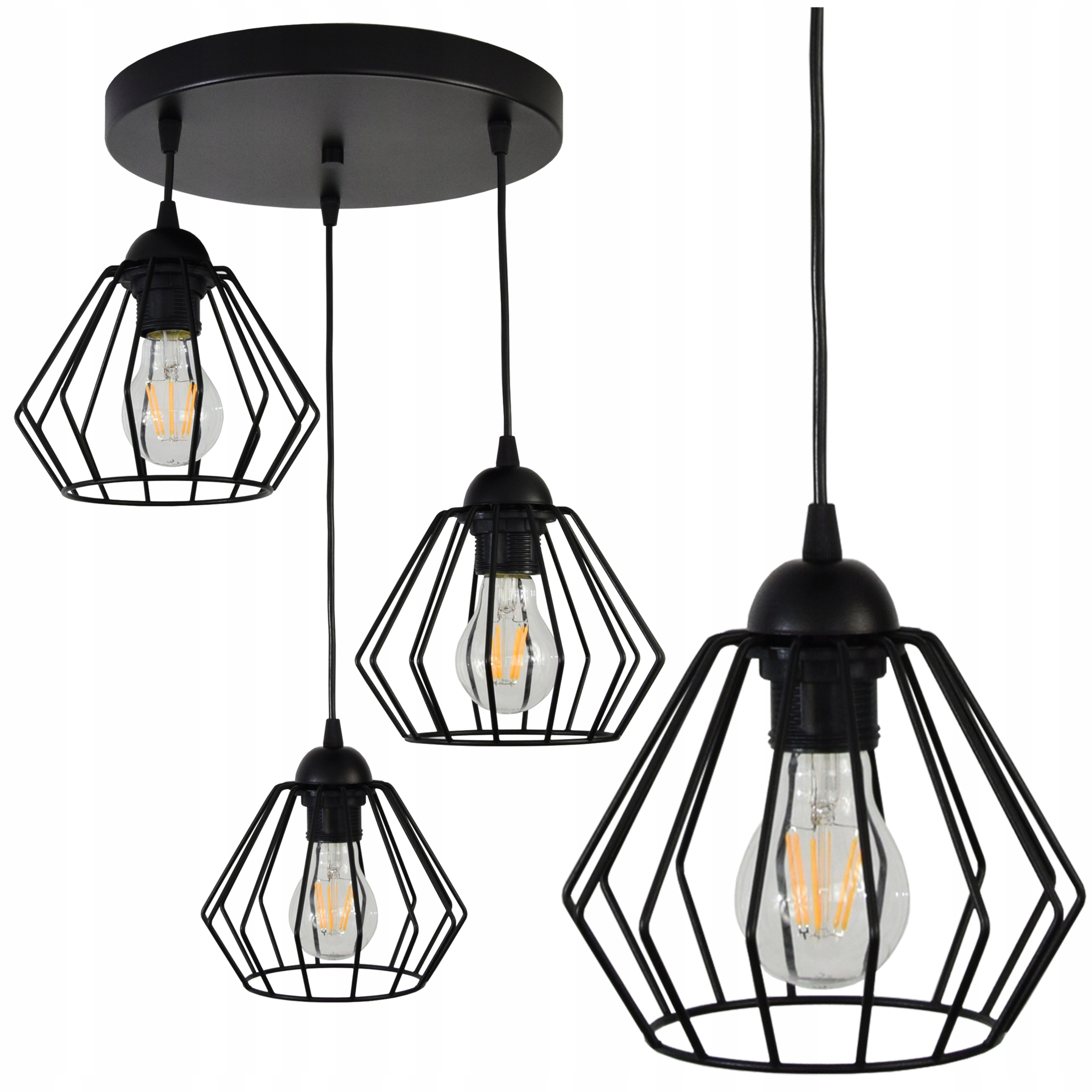 Závěsná stropní lustrová lampa Loft briliant Drut
