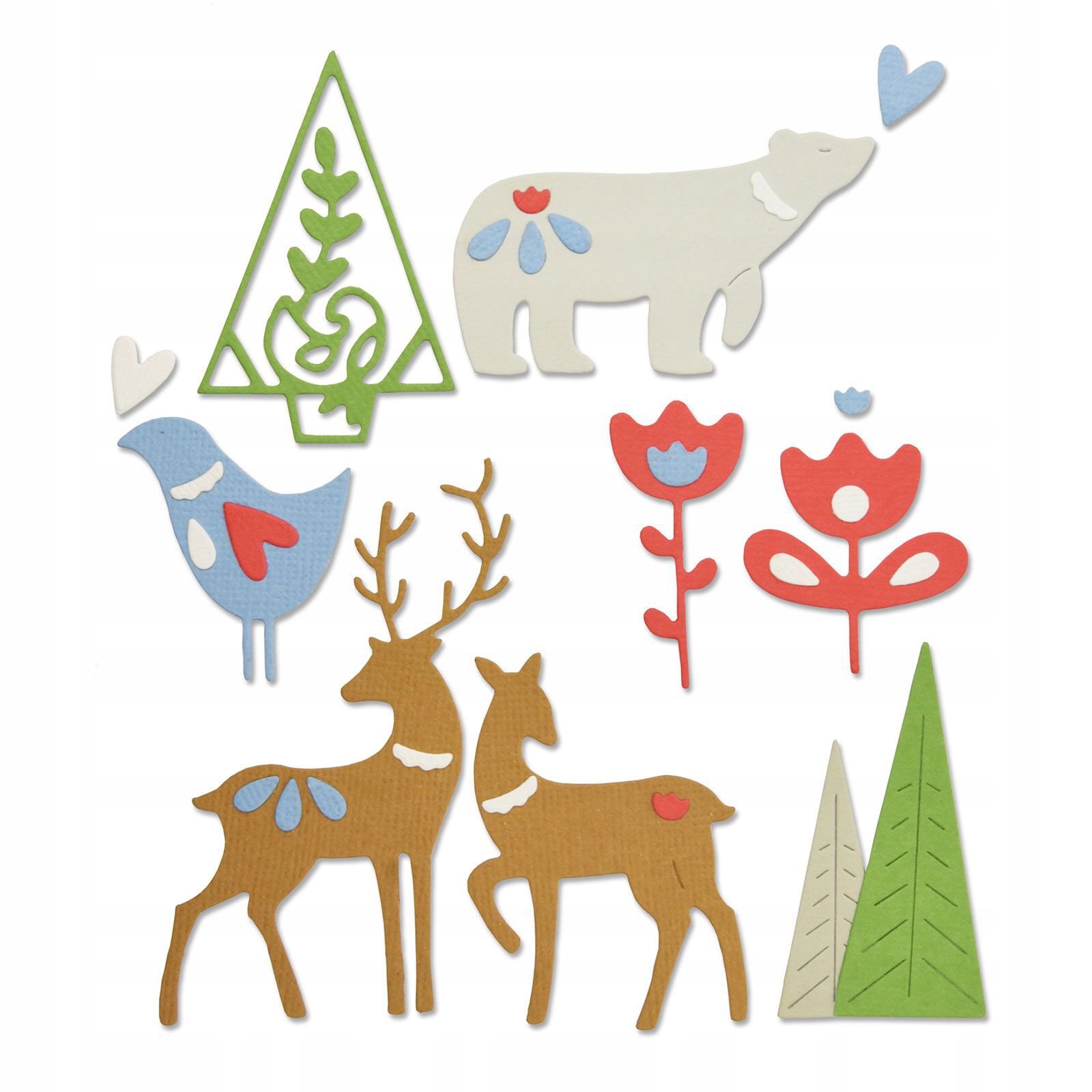Sada vykrajovátek Thinlits Sizzix Christmas Elements, 10 ks