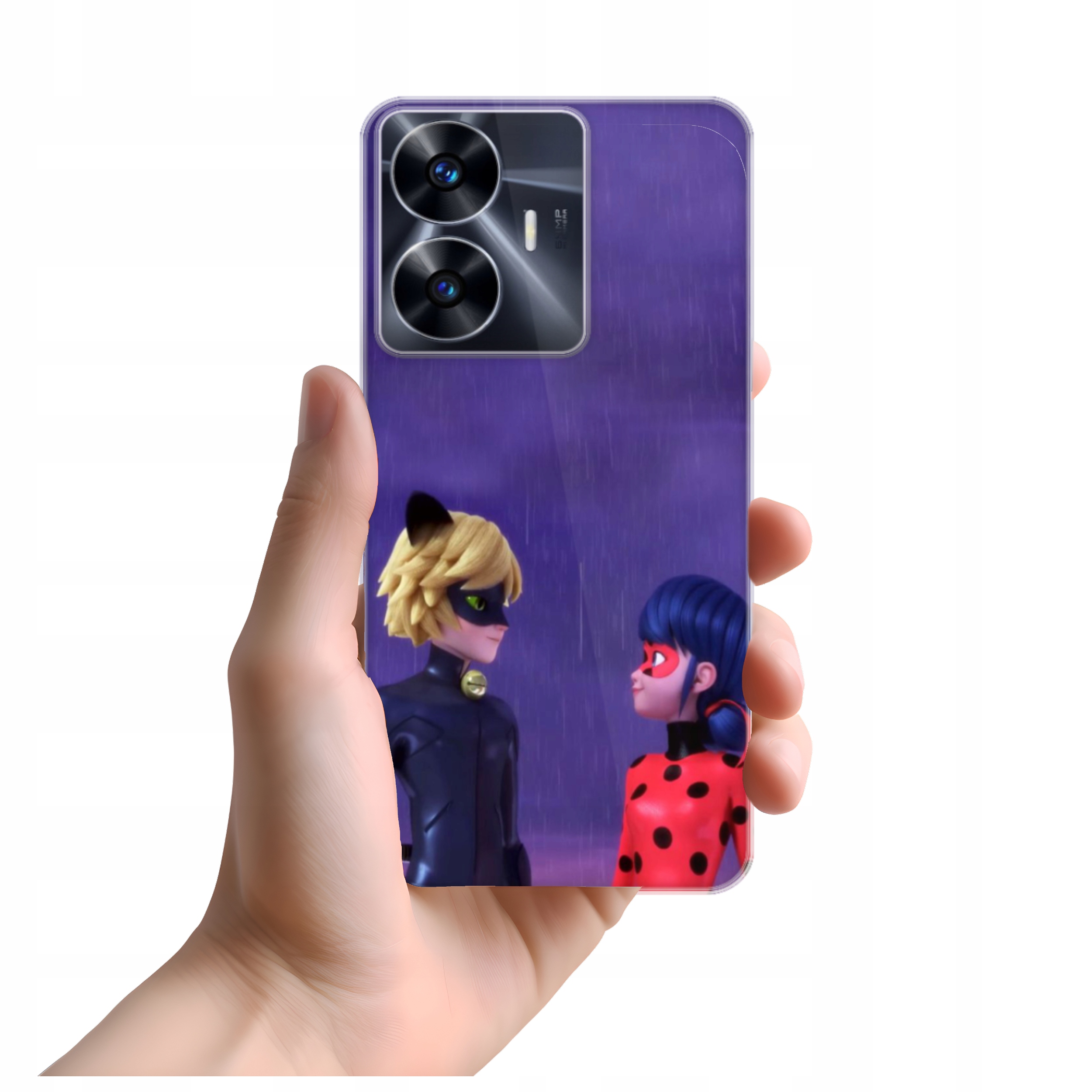 PUZDRO NA REALME C55 VZORY Miraculous Ladybug Lienka za
