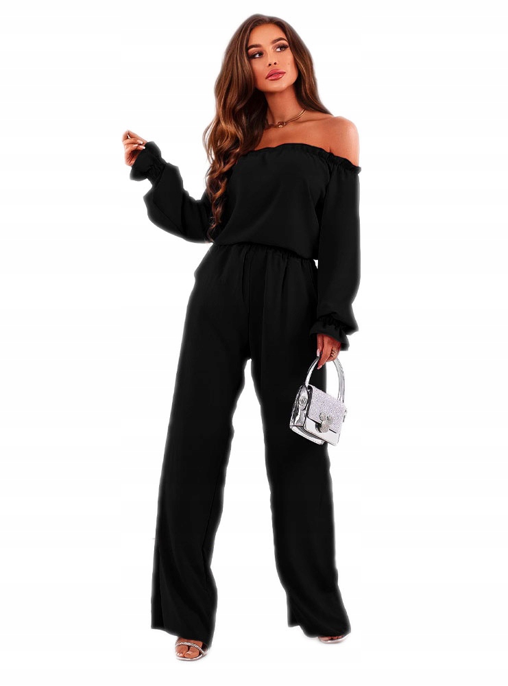 Elegancki damski komplet bluzka hiszpanka falbana spodnie modny luźny L/XL Model J247