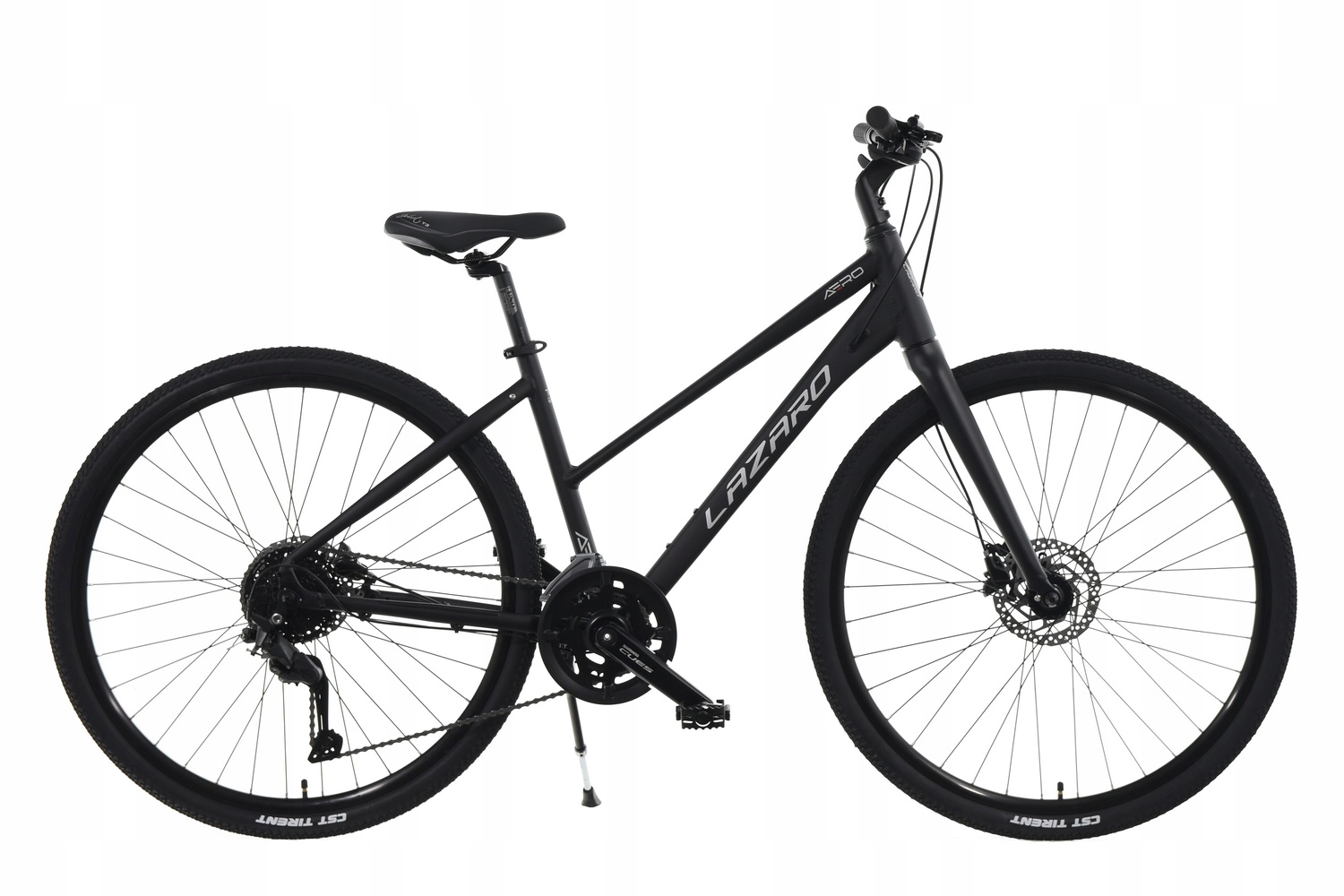Rower Fitnes Gravel Lazaro Aero V3 28 Damski Flat Bar Hydraulika 19 Czarny
