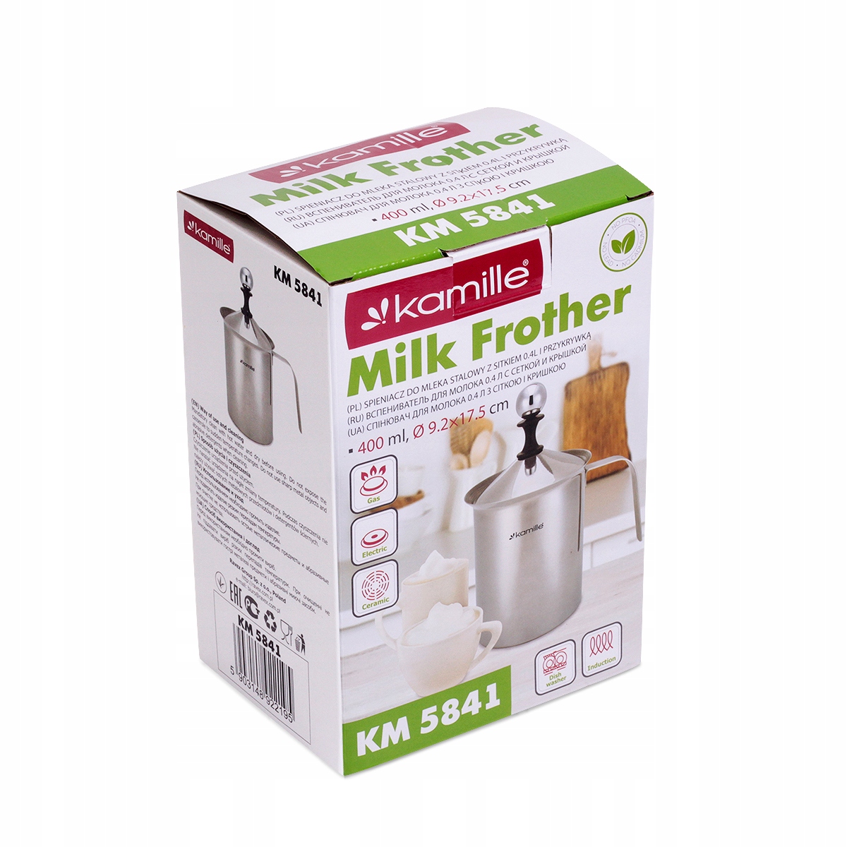 SPIENIACZ DO MLEKA UBIJAK 400ml STALOWY KAMILLE Rodzaj ręczny