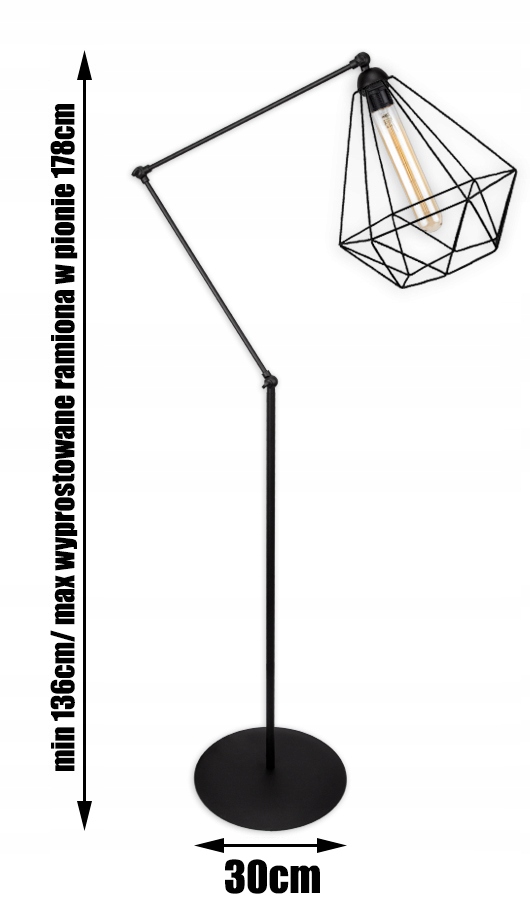 Lampa stojąca RETRO EDISON LED - FIBRAM LIGHTING Zasilanie sieciowe