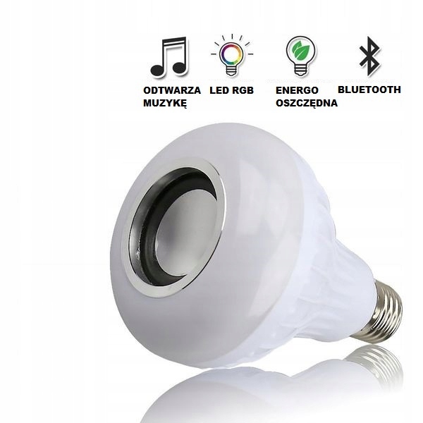 Żarówka RGB kolorowa z głośnikiem Bluetooth E27 Model 586885