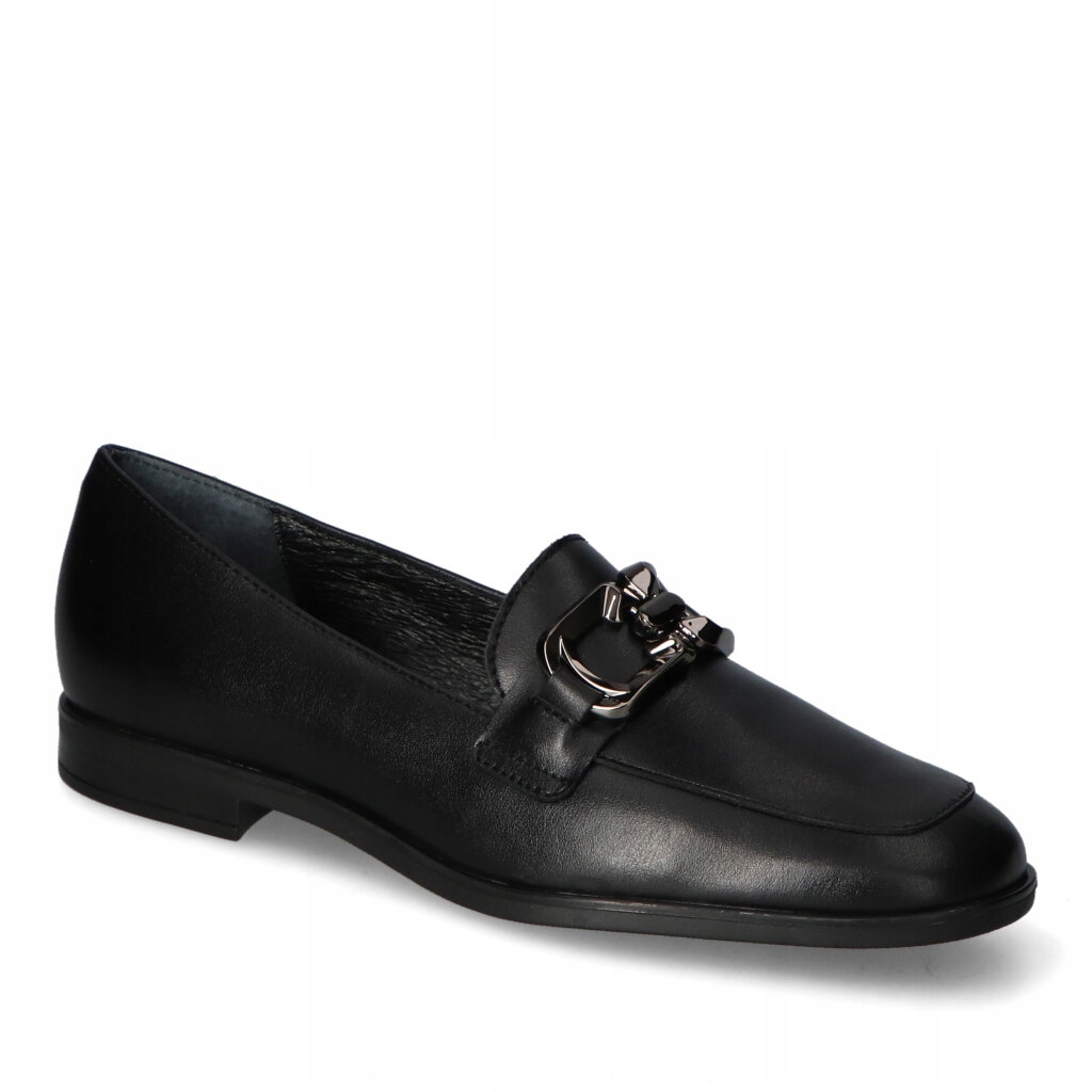 Mokasíny Ryłko Z2S02_2TU Černé Lícová Kůže Stříbrná Ozdoba Velikost 38