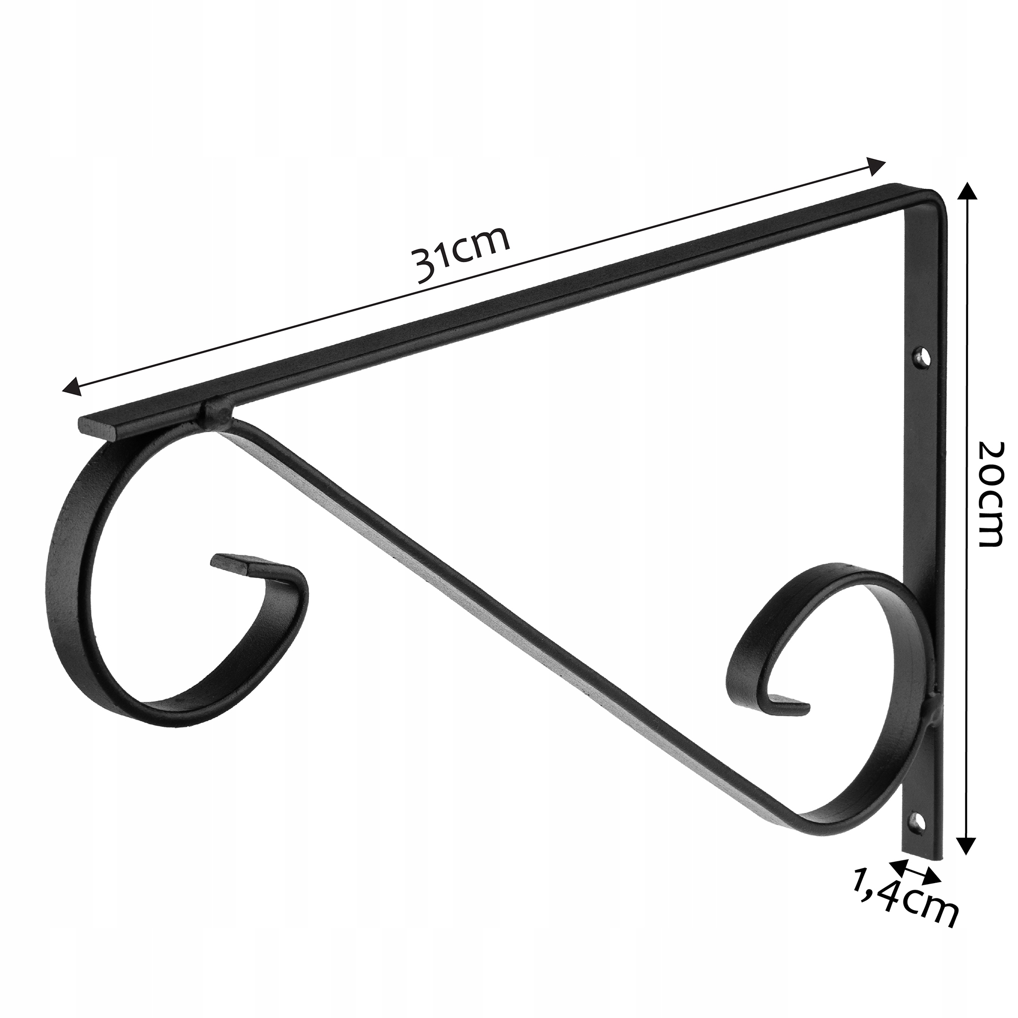 WIESZAK UCHWYT NA DONICZKI LAMPION OZDOBNY PŁASKI Materiał wykonania metal