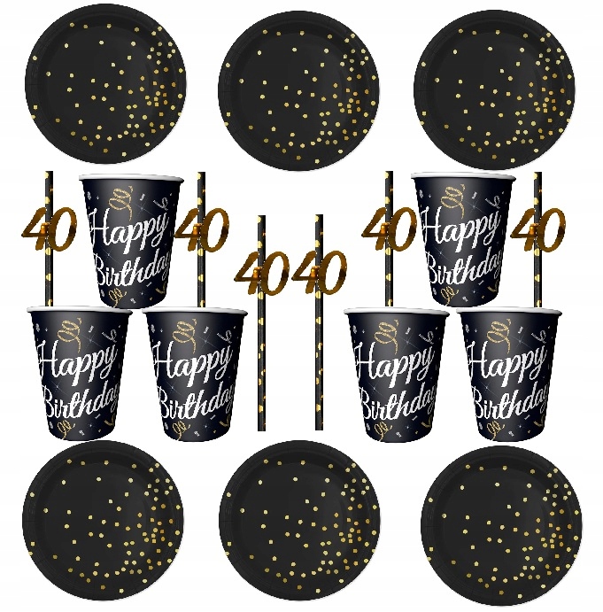 

Talerzyki Kubeczki zestaw na urodziny 40 lat