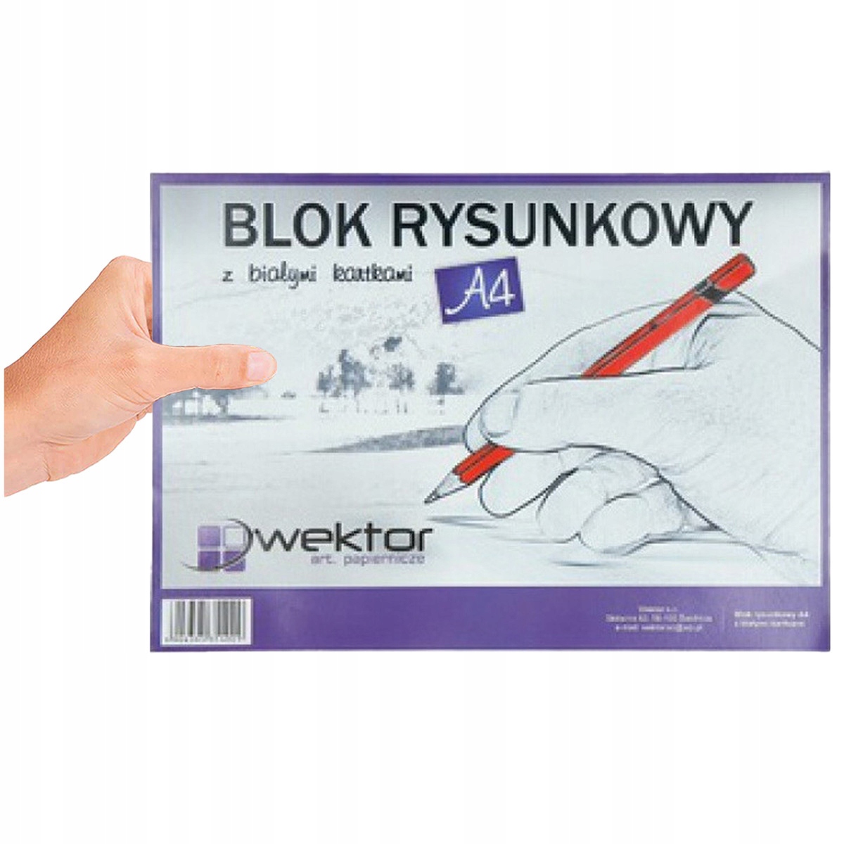 Blok rysunkowy A4 Wektor Kolor biały