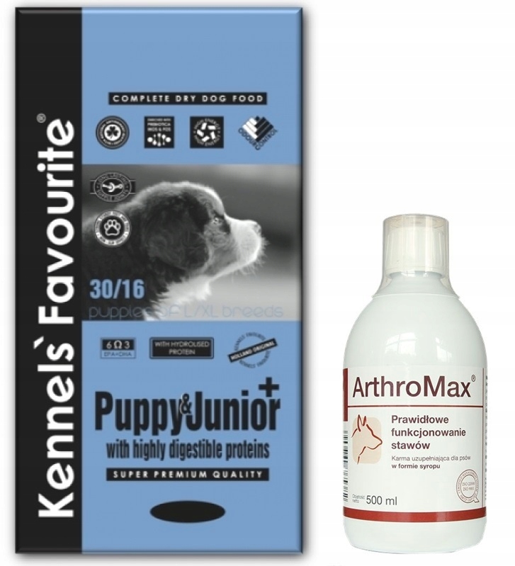 Levně Kennels Puppy Junior Plus 20 kg Krmivo Suchá štěňata Arthromax 500 ml