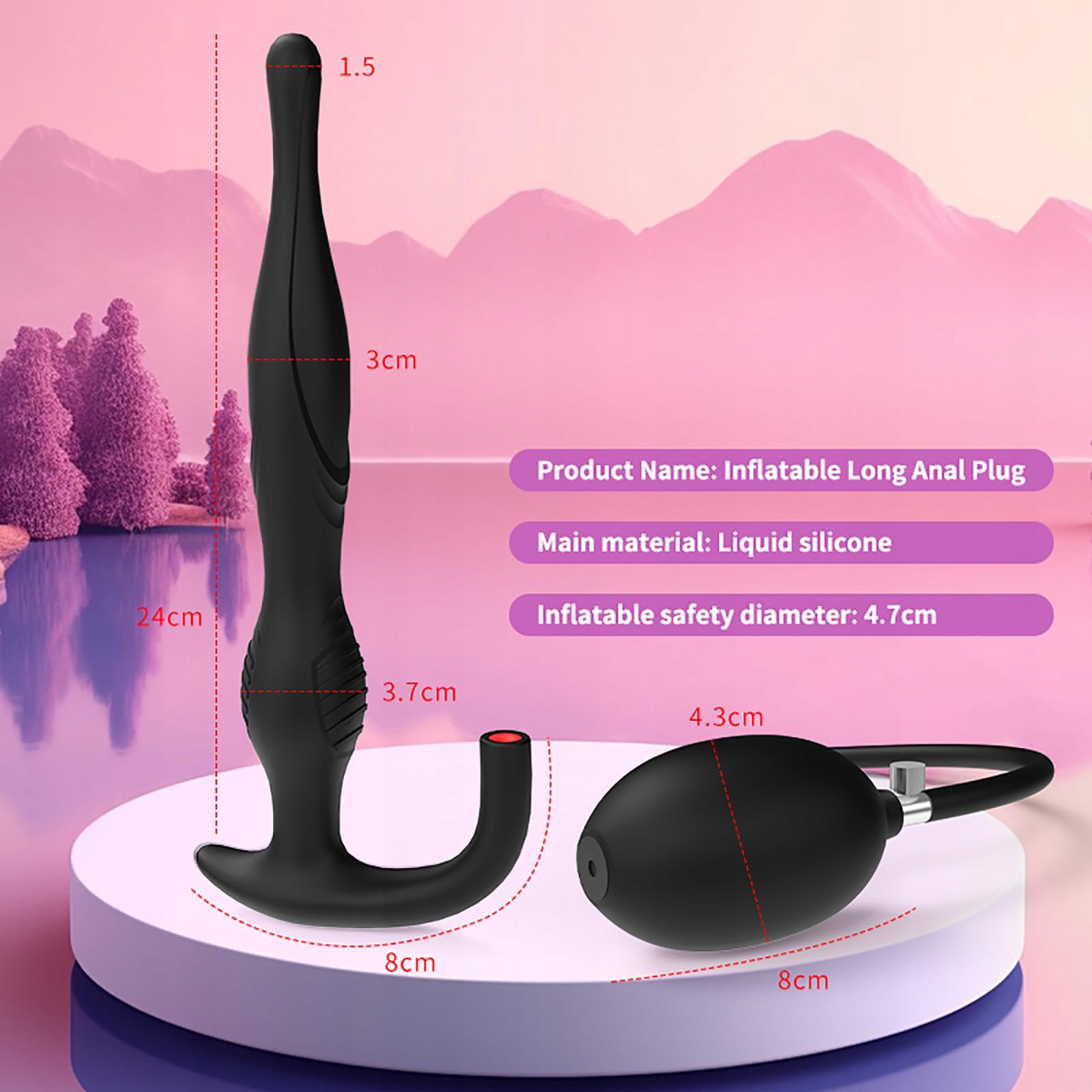 LYAMAIS Dmuchany Korek Analny 24cm Regulowany Masażer Prostaty Dla Par — miniatura 2