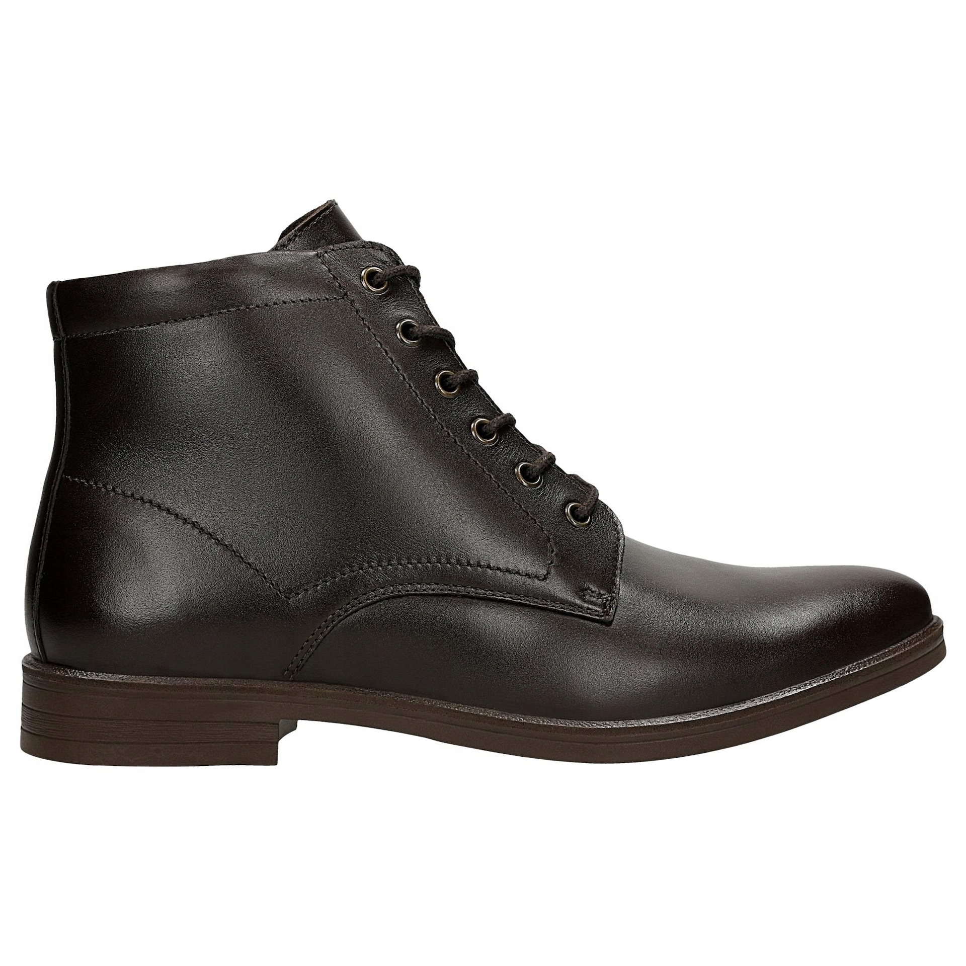 Tmavě hnědé elegantní pánské kožené kotníkové boty vel. 43