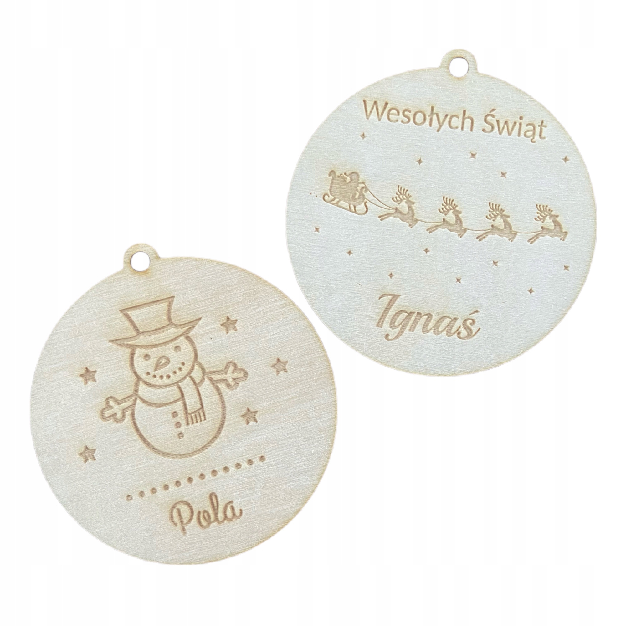 

Bombka z Imieniem Drewno Grawer Święta