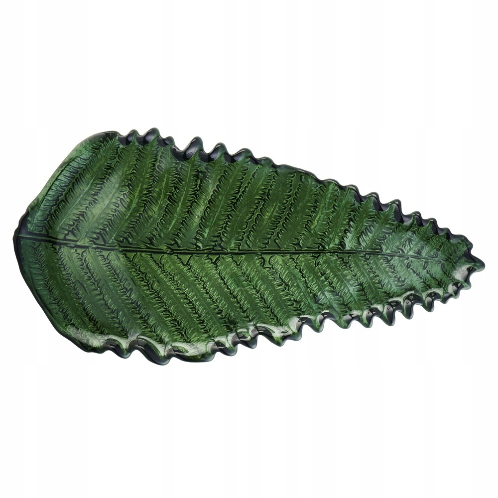 Villa Italia Skleněný podlouhlý talíř 38 cm Green Aura