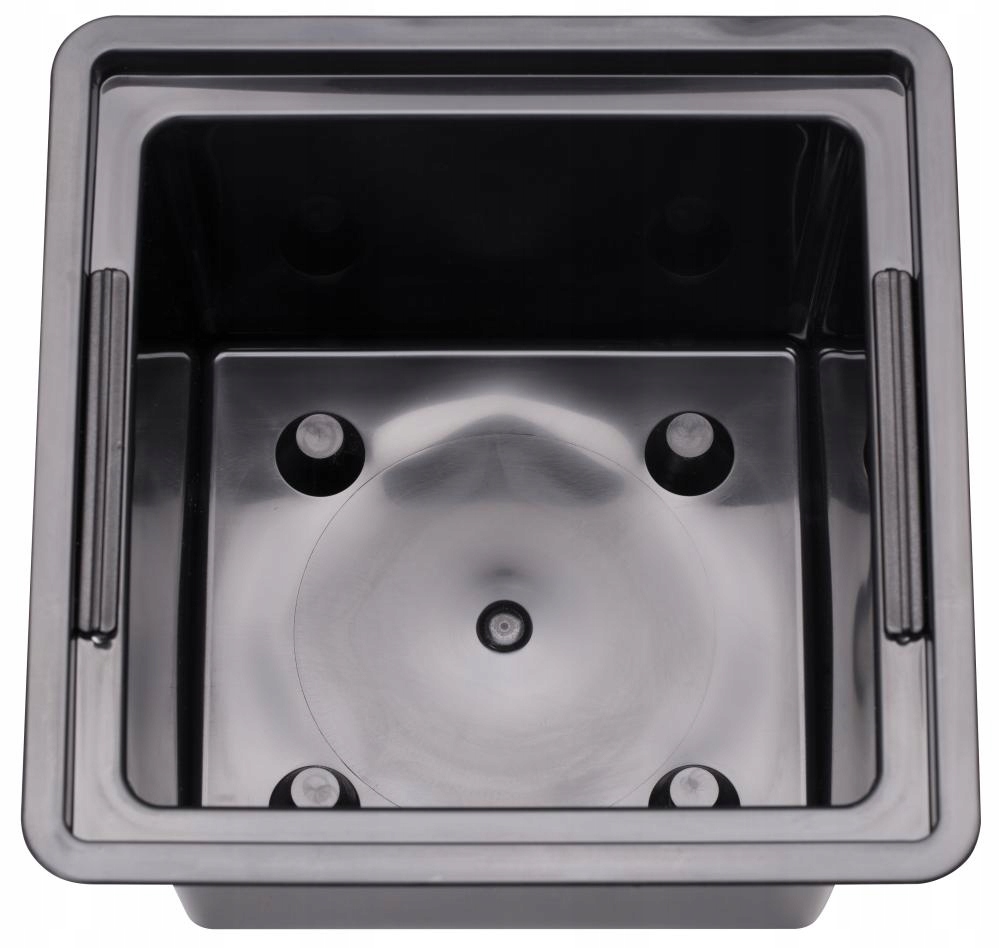 Wkład do donicy kwadratowy rozmiar 1 z uchwytami (rączkami) czarny