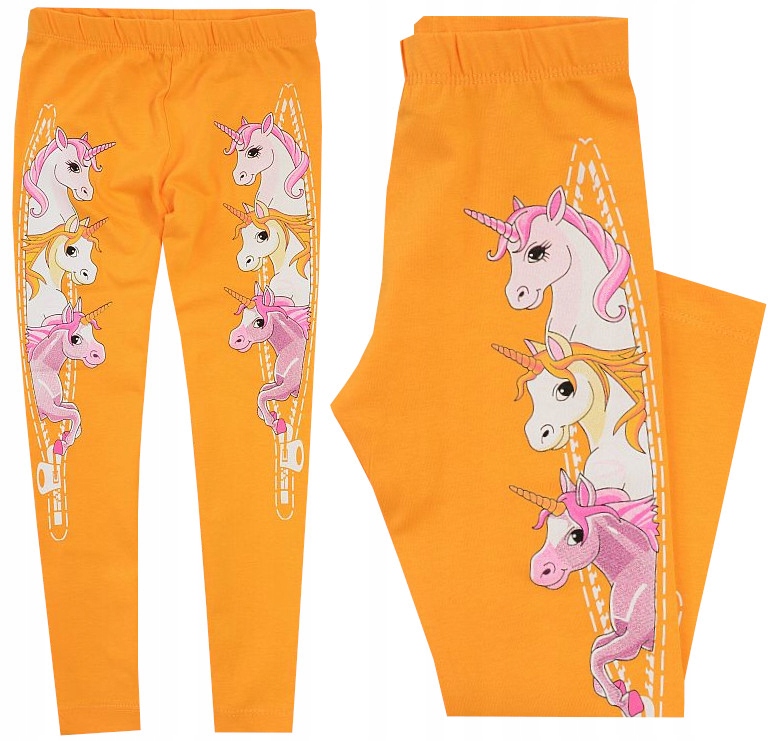 GETRY LEGGINSY BAWEŁNA JEDNOROŻCE żółte 128 H003C