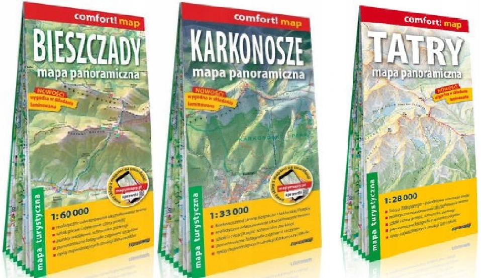 Bieszczady Karkonosze Tatry Mapa panoramiczna-Zdjęcie-0
