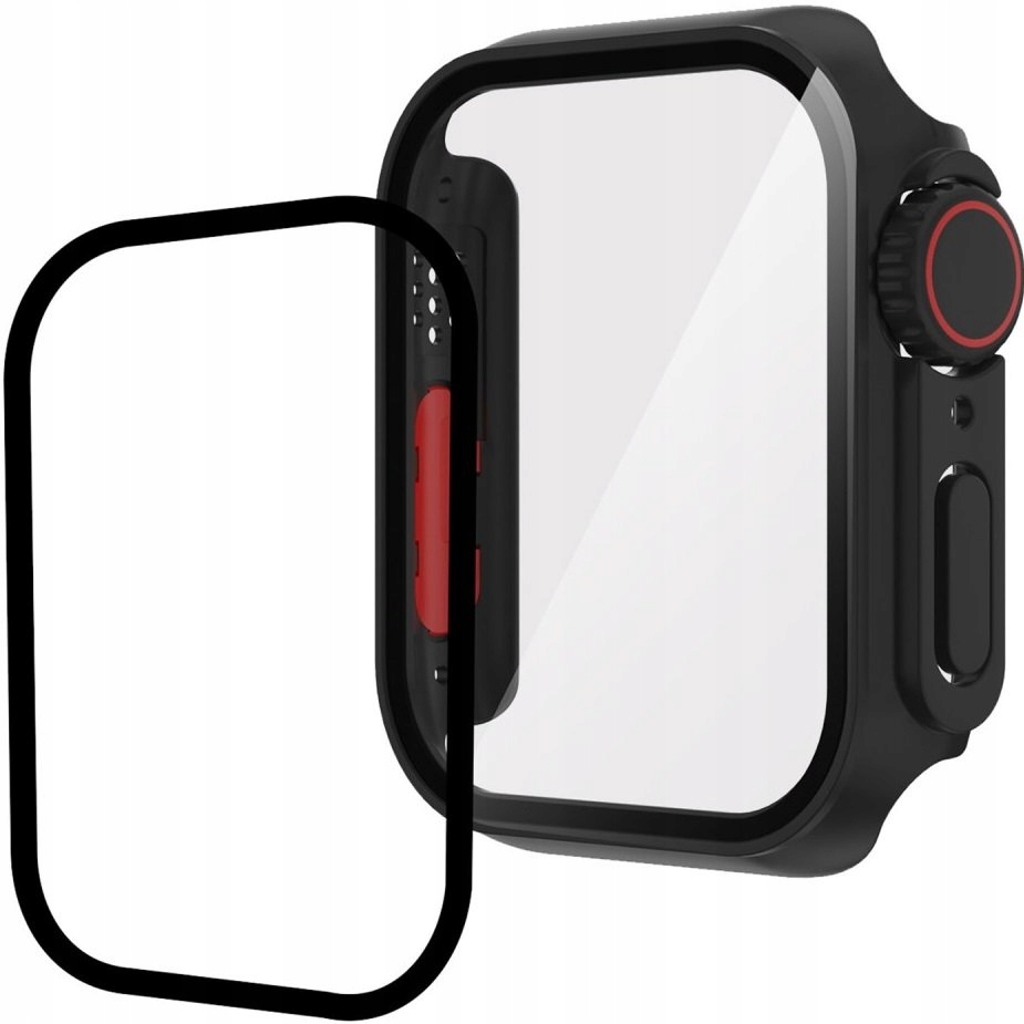 ETUI + SZKŁO DO APPLE WATCH 7 8 9 41MM CASE NAKŁADKA OBUDOWA | DUŻO KOLORÓW Kolor czarny