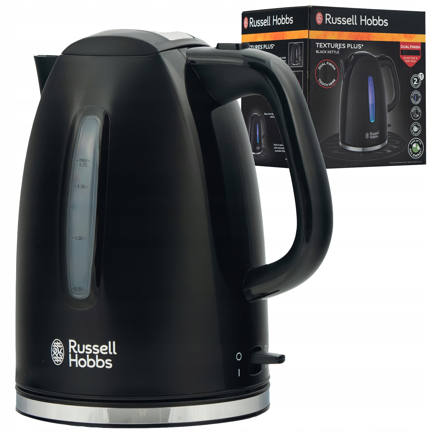 Czajnik Elektryczny Russell Hobbs Textures 22591-70 Czarny 2400W 1,7L