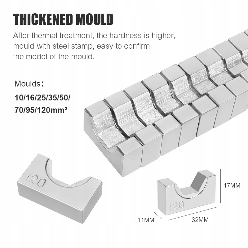 Hydrauliczne szczypce zaciskowe, ręczne narzędzie do zaciskania, 8T, 10-120mm² Kod producenta WZKS