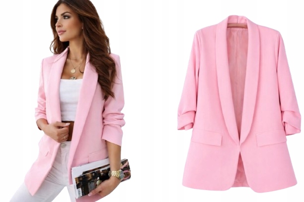 MARYNARKA PASTELOWE KOLORY ŻAKIET WIOSENNE KOLORY MARYNARKA PASTELOWA M 191