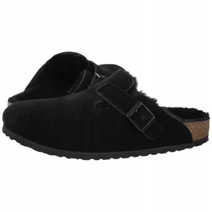 Boty Nazouváky s vlnou Birkenstock Boston VL/Shearling Black 0259883