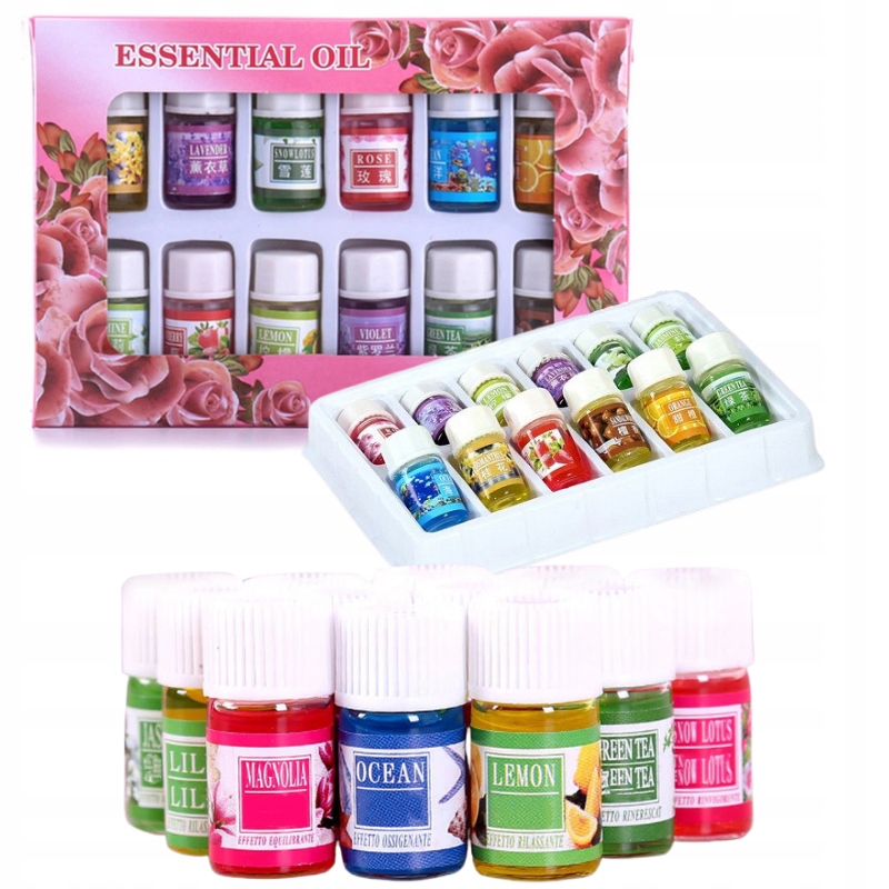 

Olejki Zapachowe Eteryczne Aromaterapia 12 Sztuk