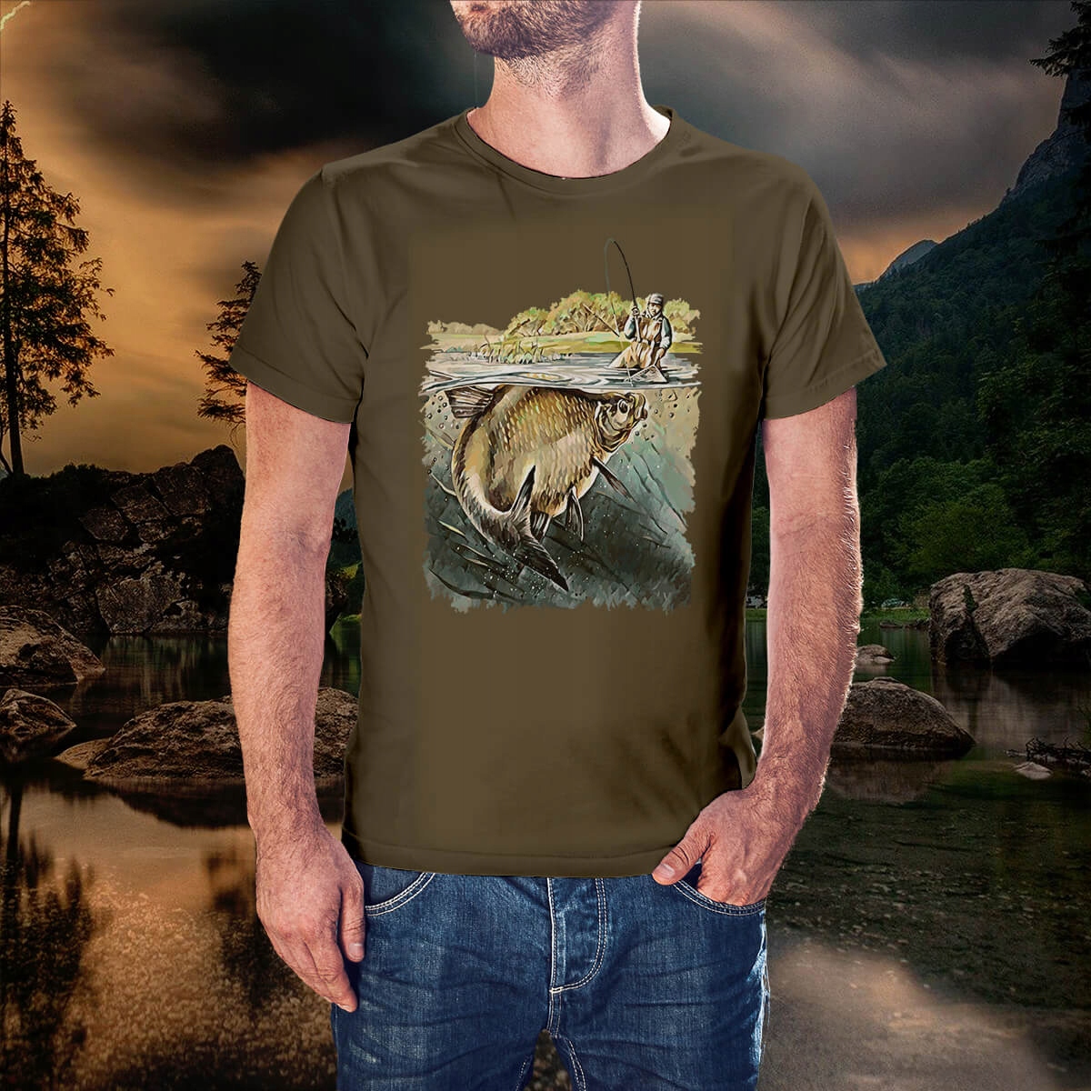 Koszulka dla wędkarza wędkarzy na ryby T-shirt S Rękaw krótki rękaw