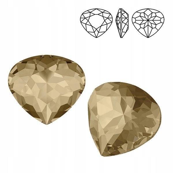 4370 MM 20 Swarovski Heart Pear Golden Shadow Gsha