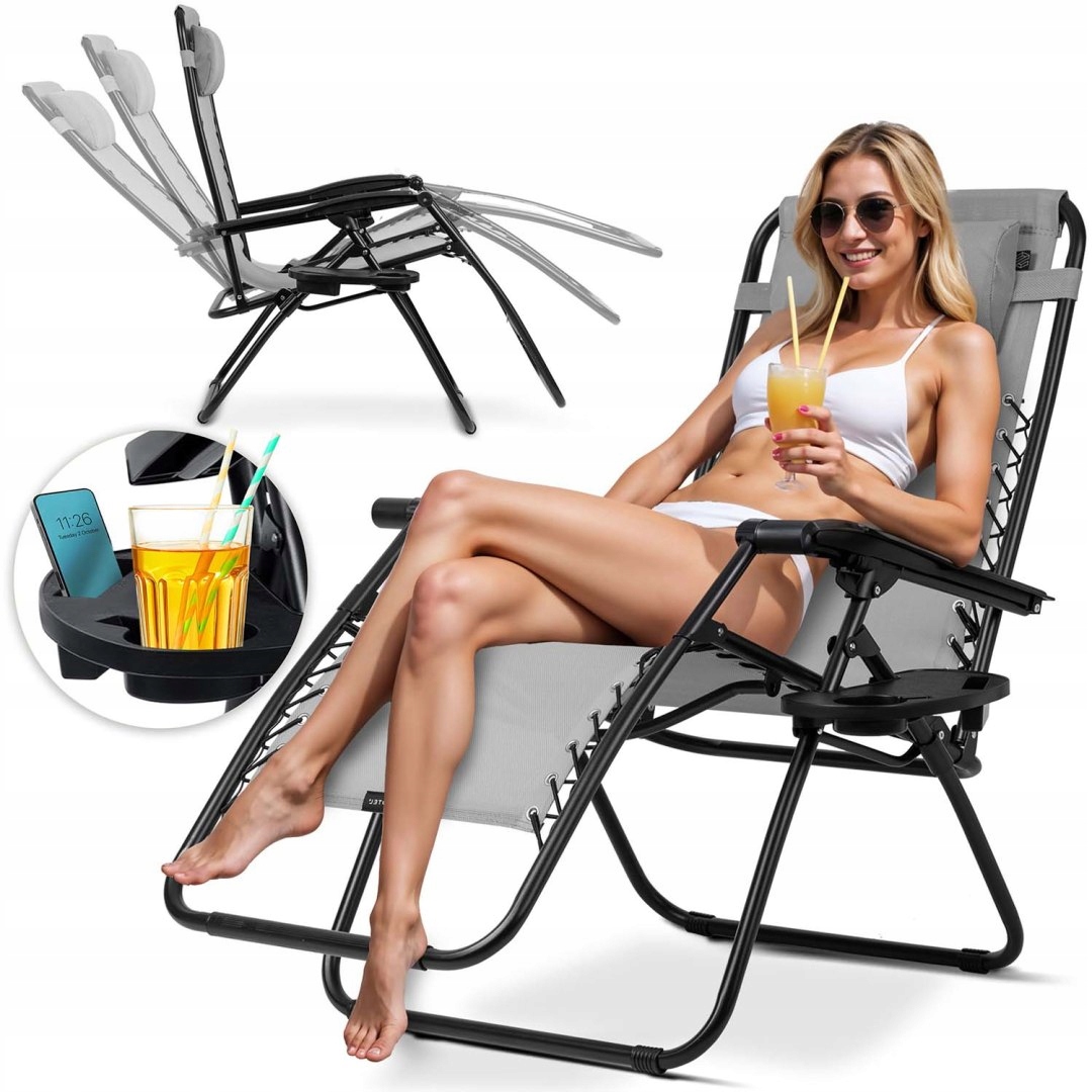 Ležadlo s vankúšom Sofotel ChillWell sivé