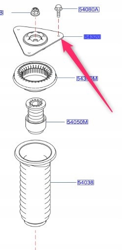 543206968R - Кріплення Амортизатора Переднього Nissan