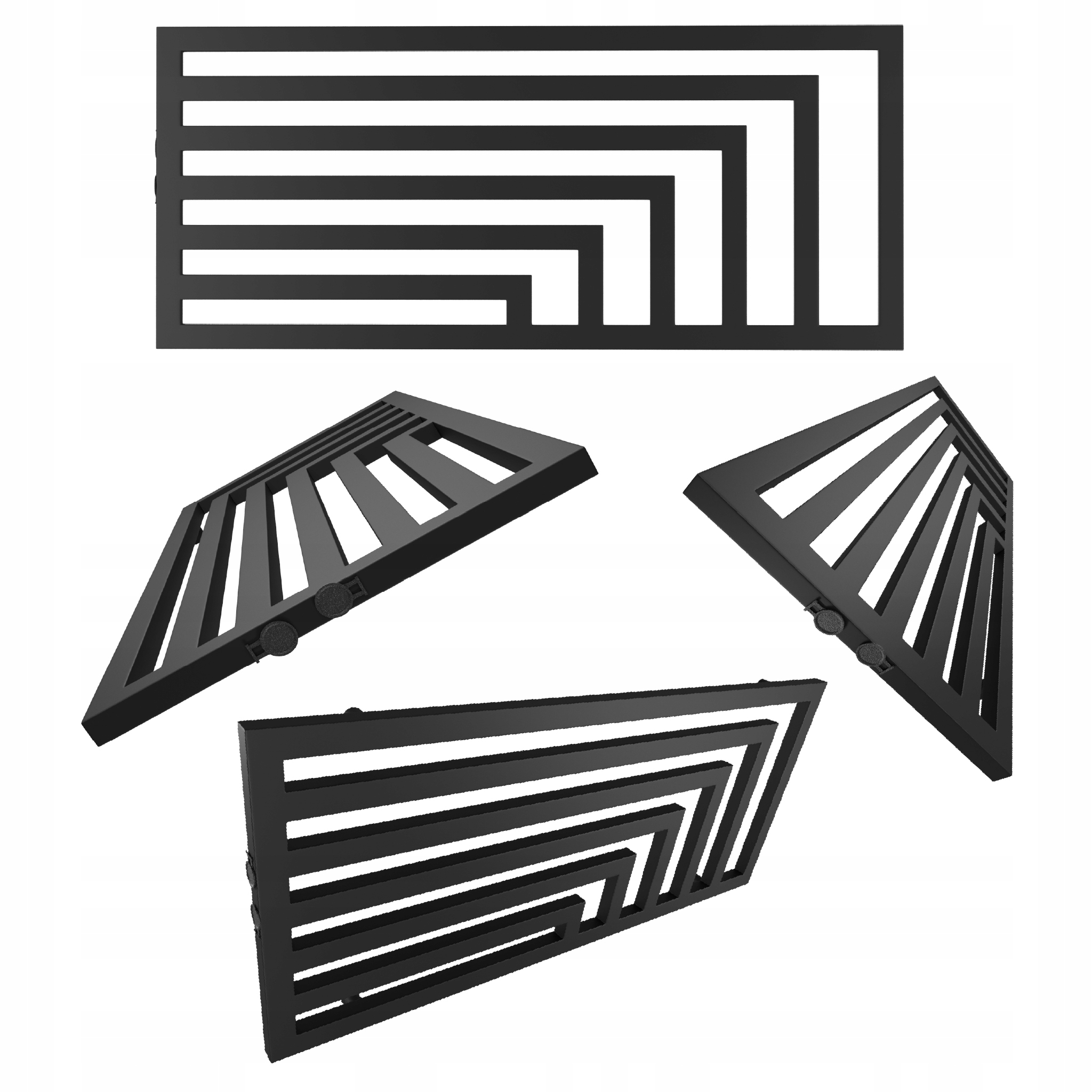 Horizontální Radiátor Laos 52x160 Černý Mat