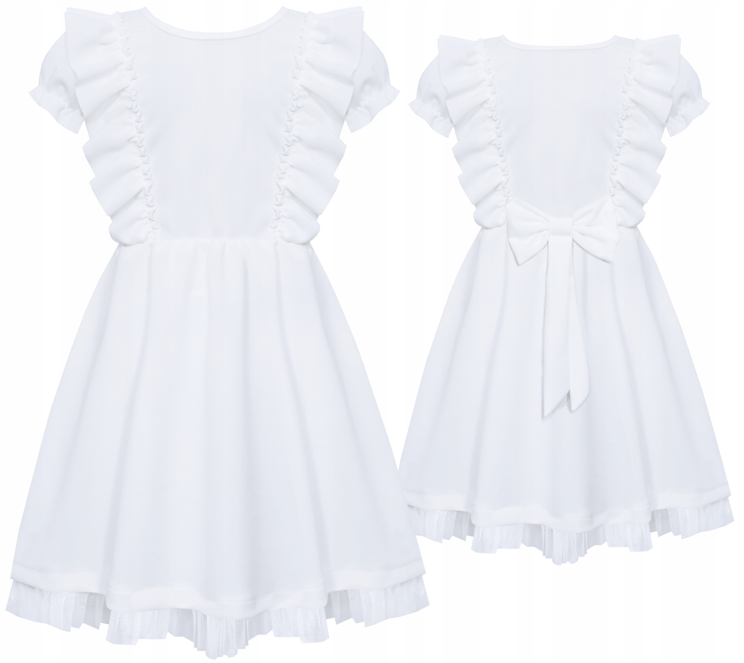 ELEGANCKA WIZYTOWA SUKIENKA DZIEWCZĘCA ECRU UROCZYSTOŚĆ r 104/110 6537