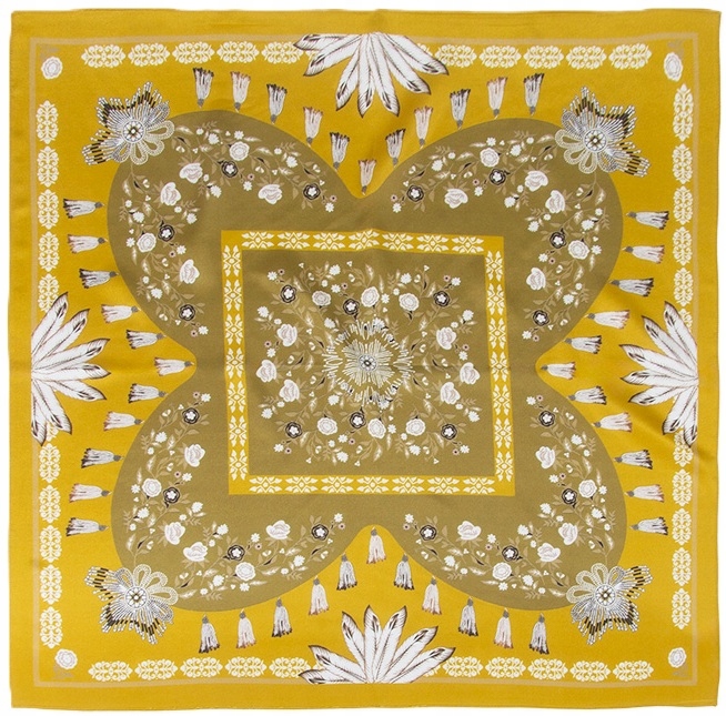 Hedvábný šátek Dámský šátek na krk 100% hedvábí 65 x 65 cm Šála Šátek