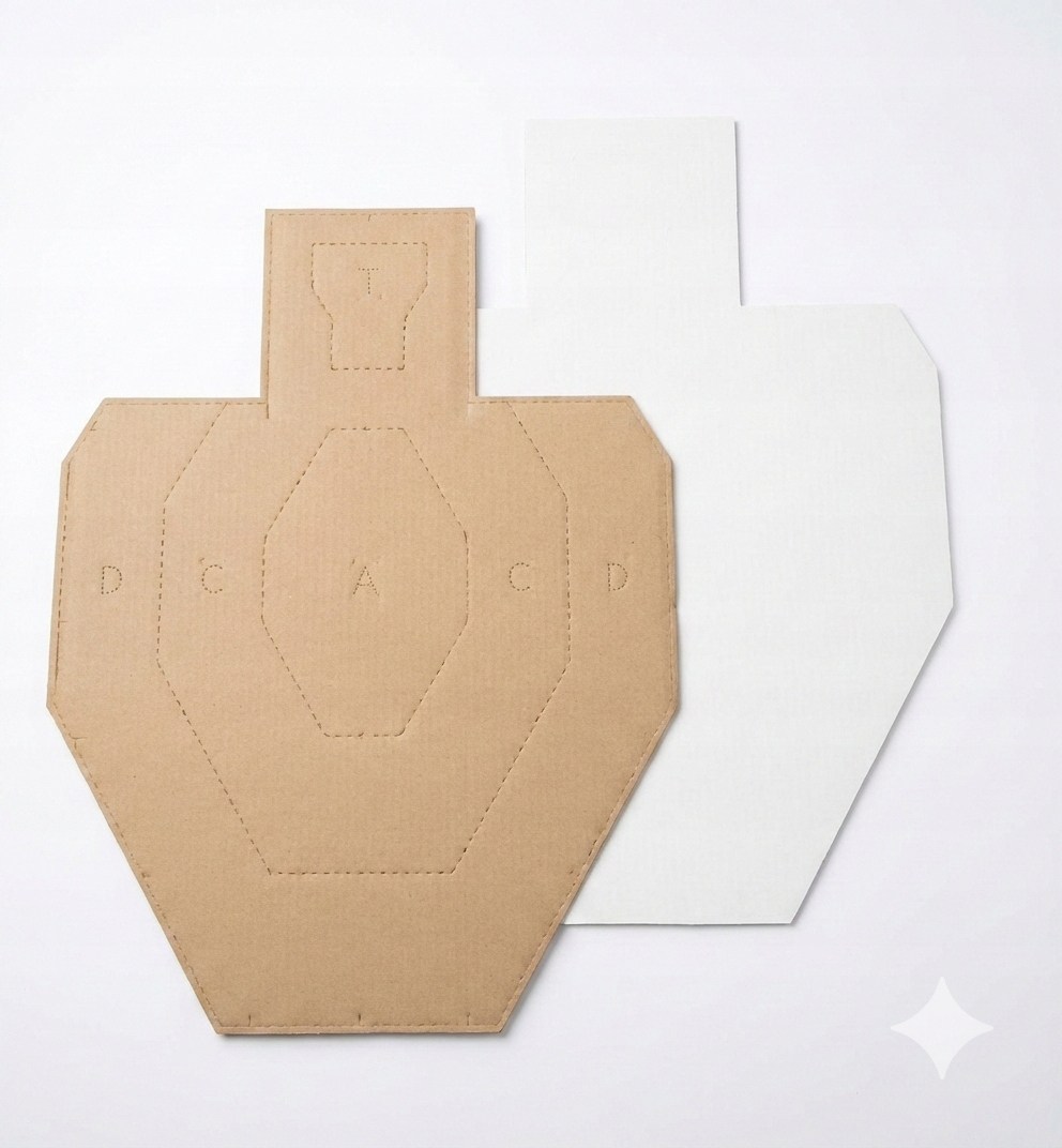 Kartonowe Tarcze Strzeleckie Pcsl biało-brązowe 50szt