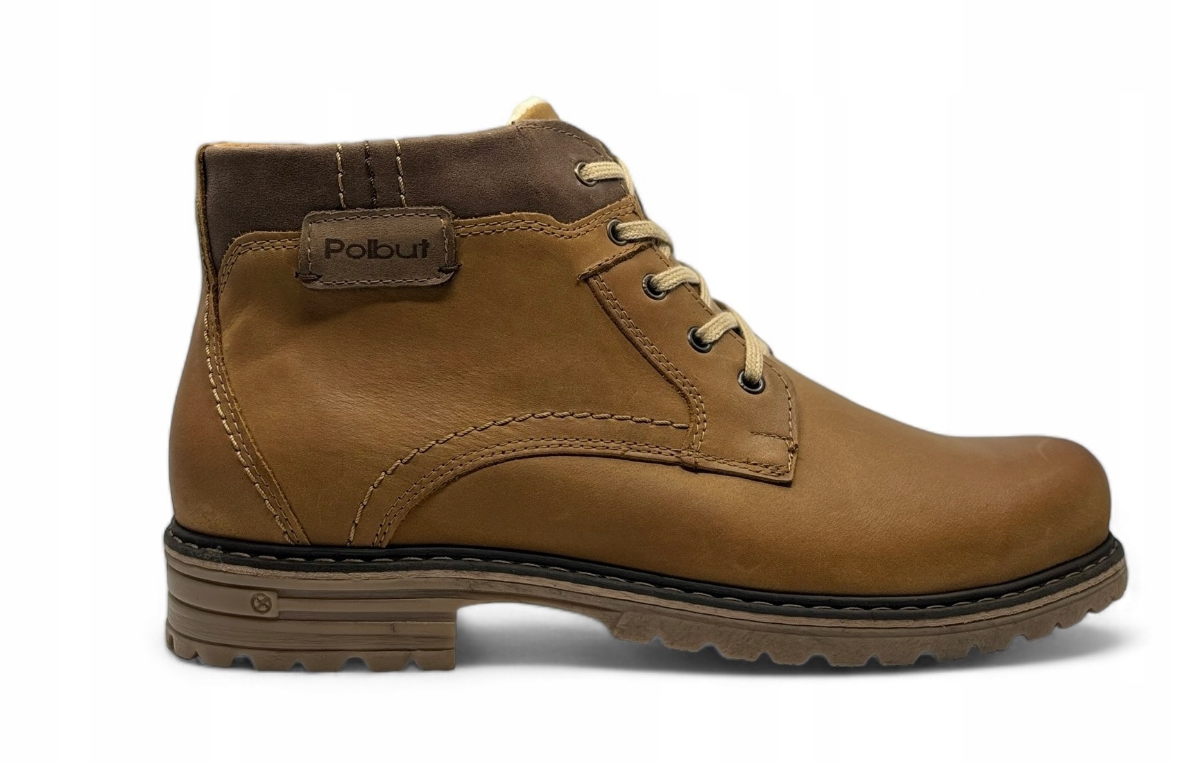 Kotníkové Boty Polbut J35S camel přírodní kůže velikost 41