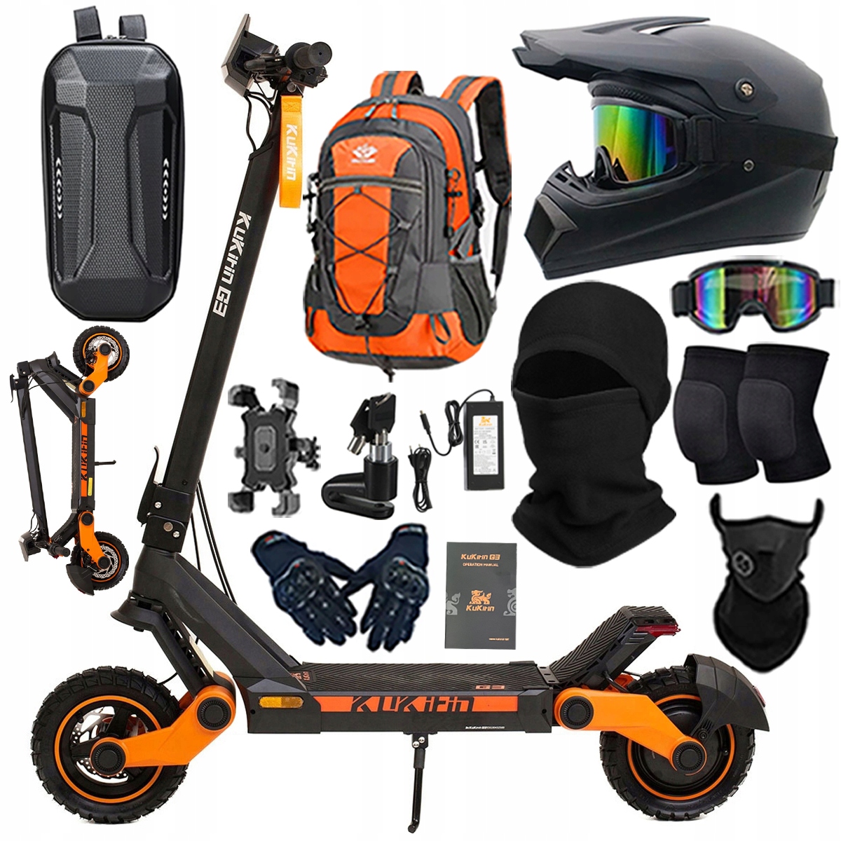 KuKirin G3 Składany Pojazd elektryczny dla dorosłyc 1200W 50km/h PL+Prezent