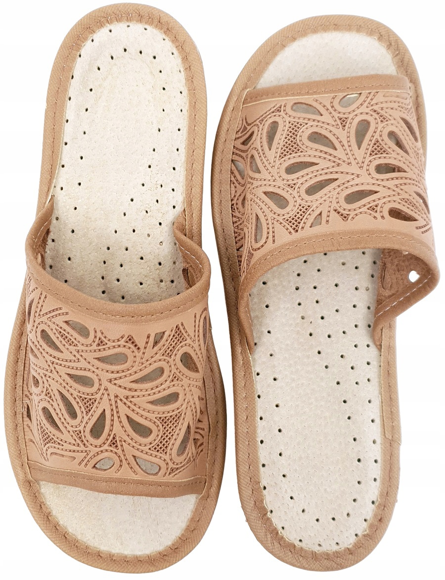 Kapcie 100% Skóra Odkryte Góralskie Pantofle *41* Rozmiar 41