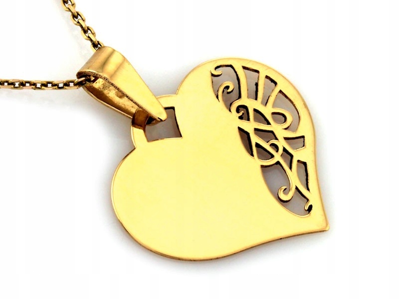 Přívěsek srdce ze žlutého zlata 585, váha 0.81 g jako dárek k Valentýnu