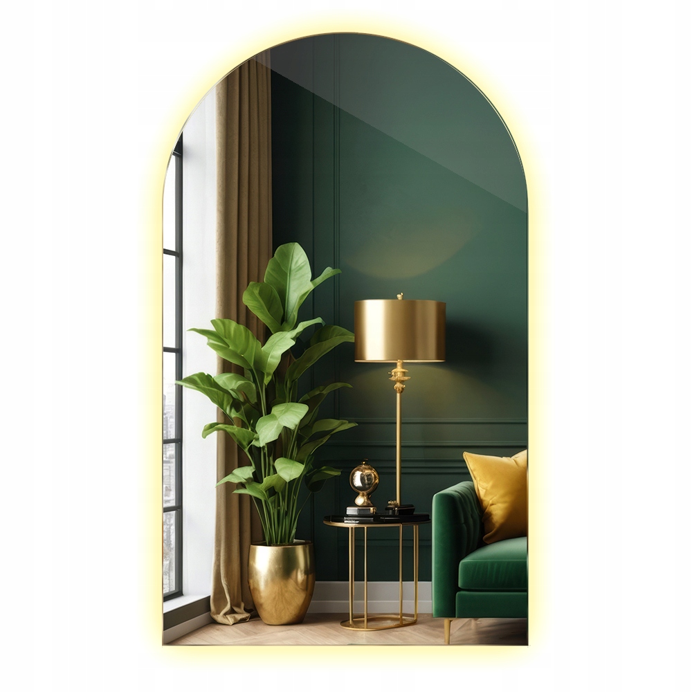 Oválne kúpeľňové zrkadlo s Led skosenými stenami na zavesenie do predsiene Loft 80