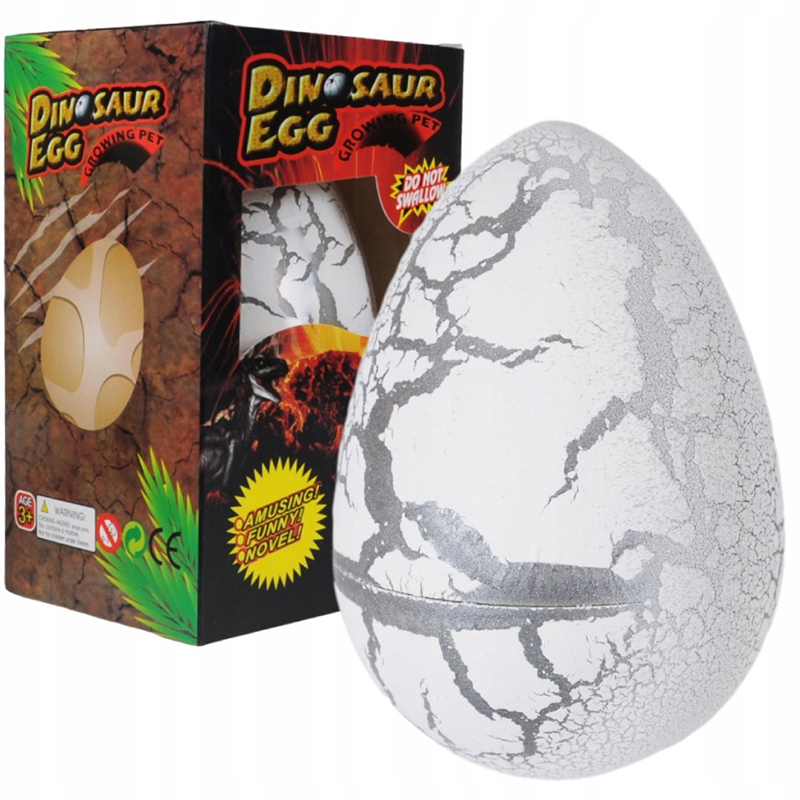 JAJO DINOZAURA ROSNĄCY WYKLUWAJĄCY Z JAJKA JAJKO