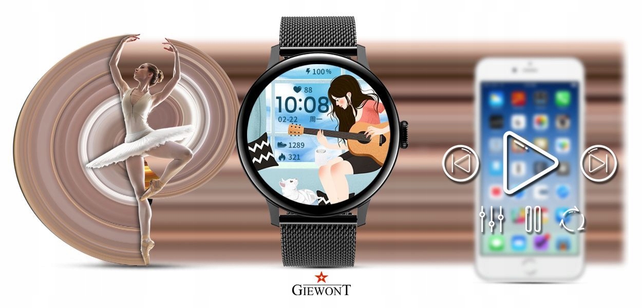 ELEGANCKI ZEGAREK SMARTWATCH ROZMOWY SMS EKG PULS SATURACJA PL MENU Kompatybilność systemowa Android iOS