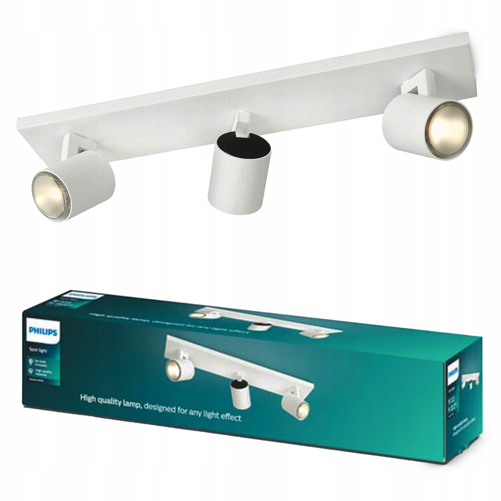 Stropná lampa Nástenný reflektor 3x GU10 Biela Runner Philips