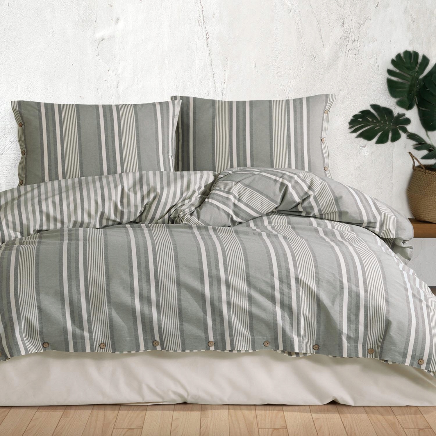 Posteľná Bielizeň Dokya 220x200 Natural gombíky