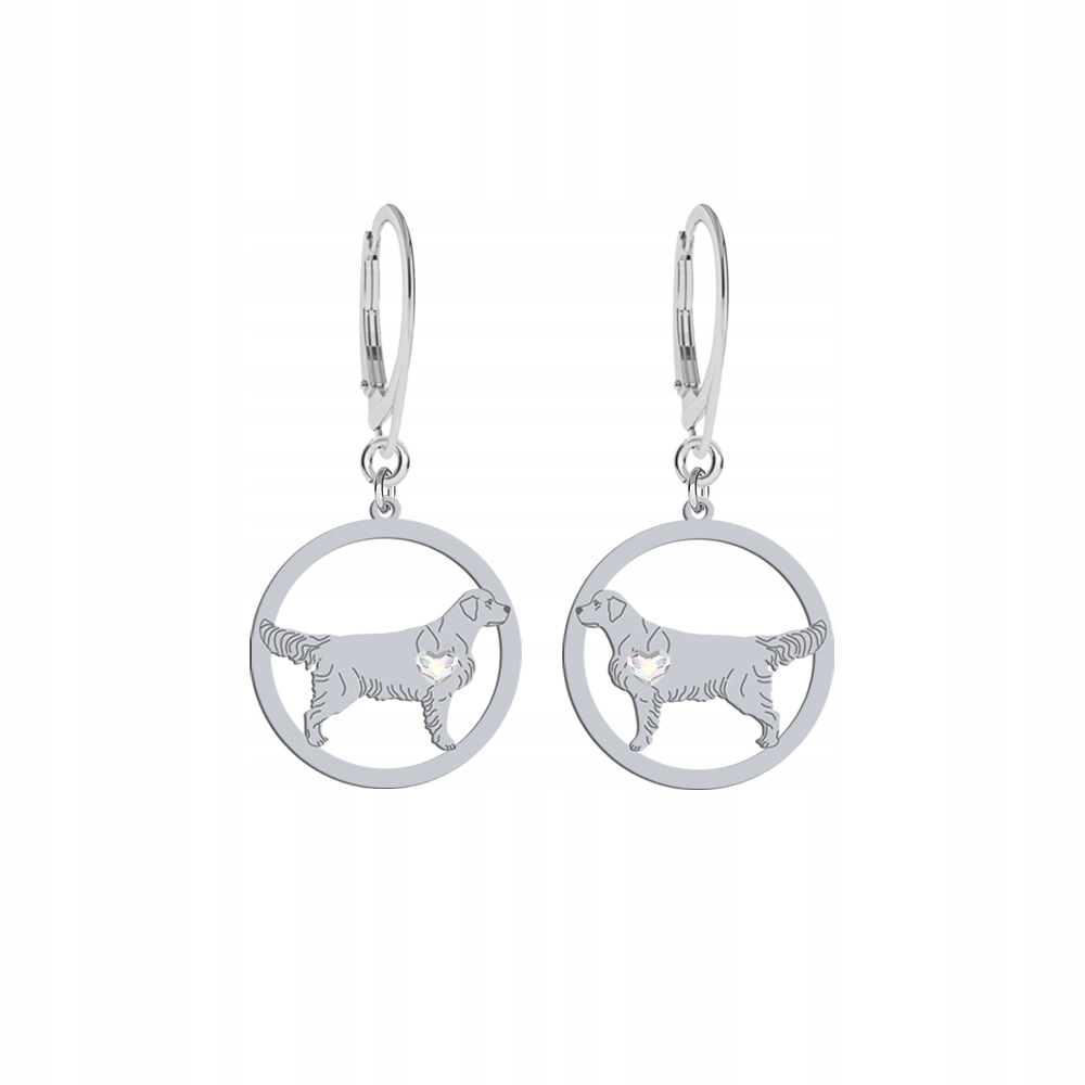 Stříbrné Náušnice Zlatý retrívr 925 Žena Šperky Gravírování Bonus