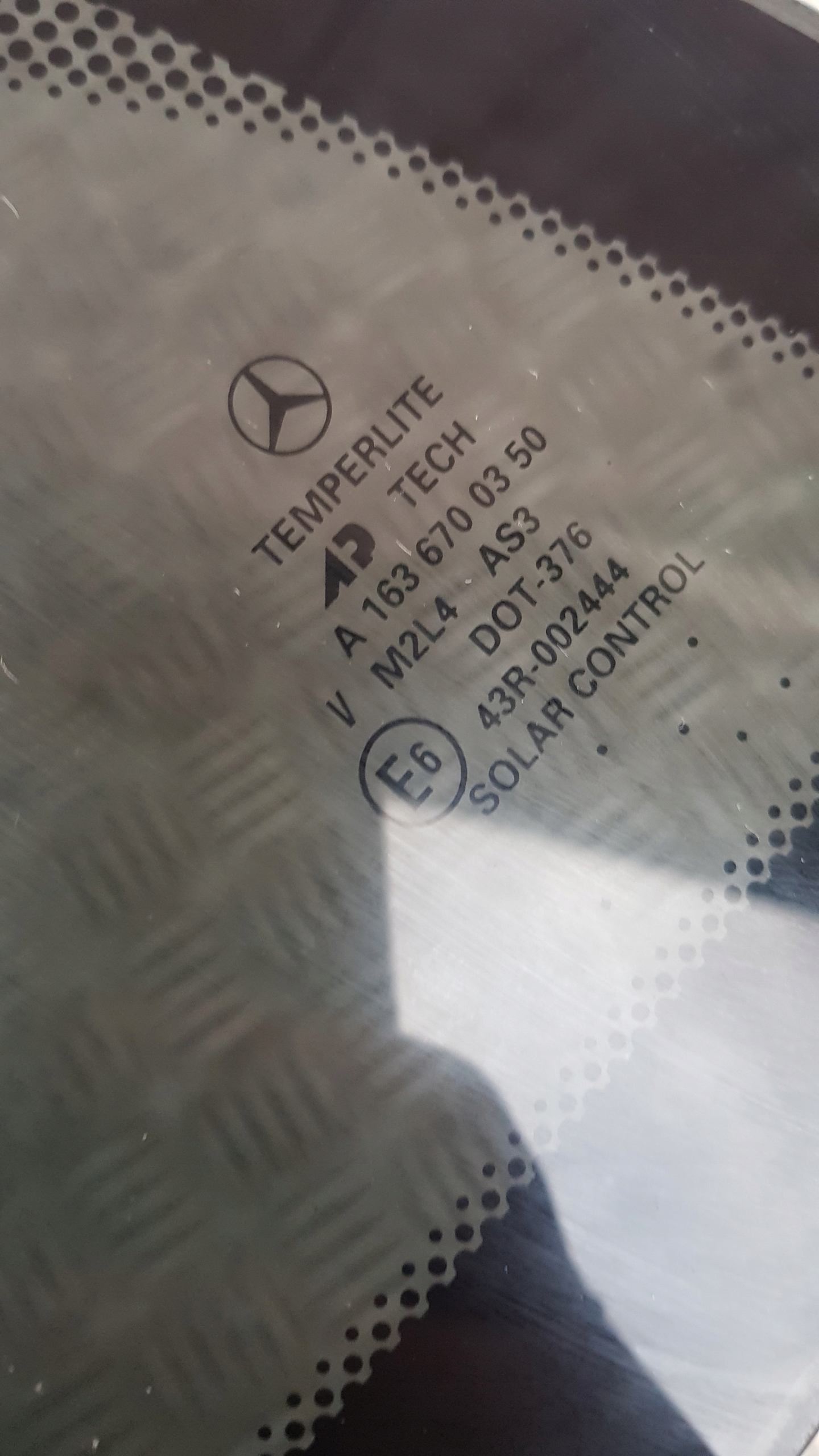 MERCEDES 163 ML window bodywork rear part opening left right