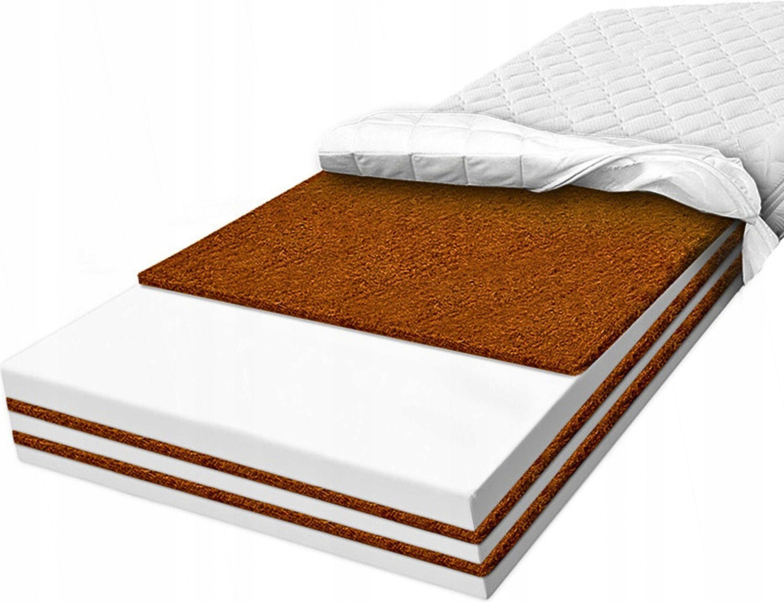 Materac 130x200 kokos piankowy ortopedyczny H3 H4 utwardzony 18 cm