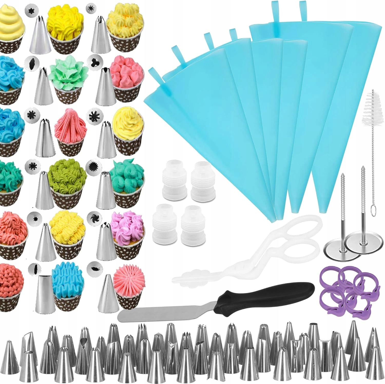 Levně Akcesoria Pro Zdobení Cukrářských Dortů 70 Kusů Patera Koncovek