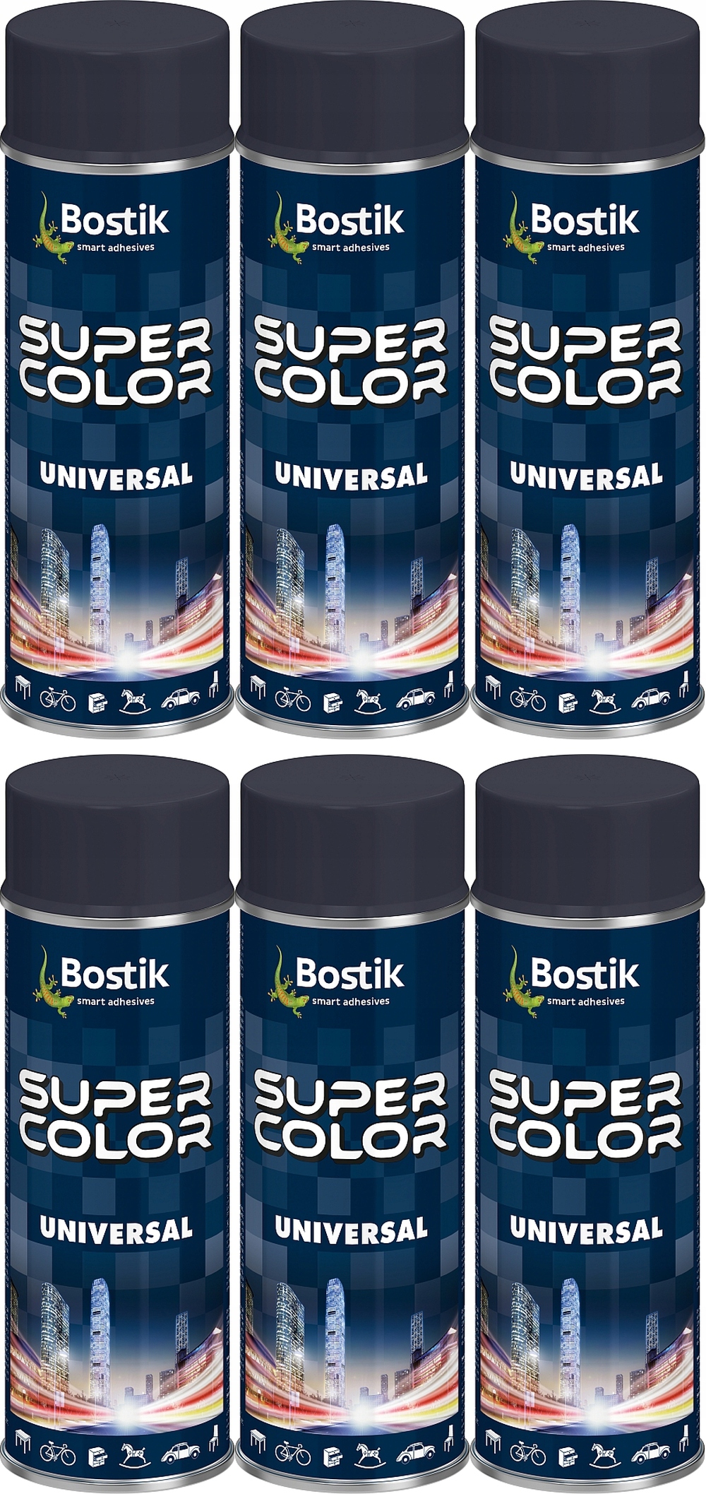 6szt Bostik Lakier Uniwersalny 400ml Antracyt 7016 Aerozol Spray