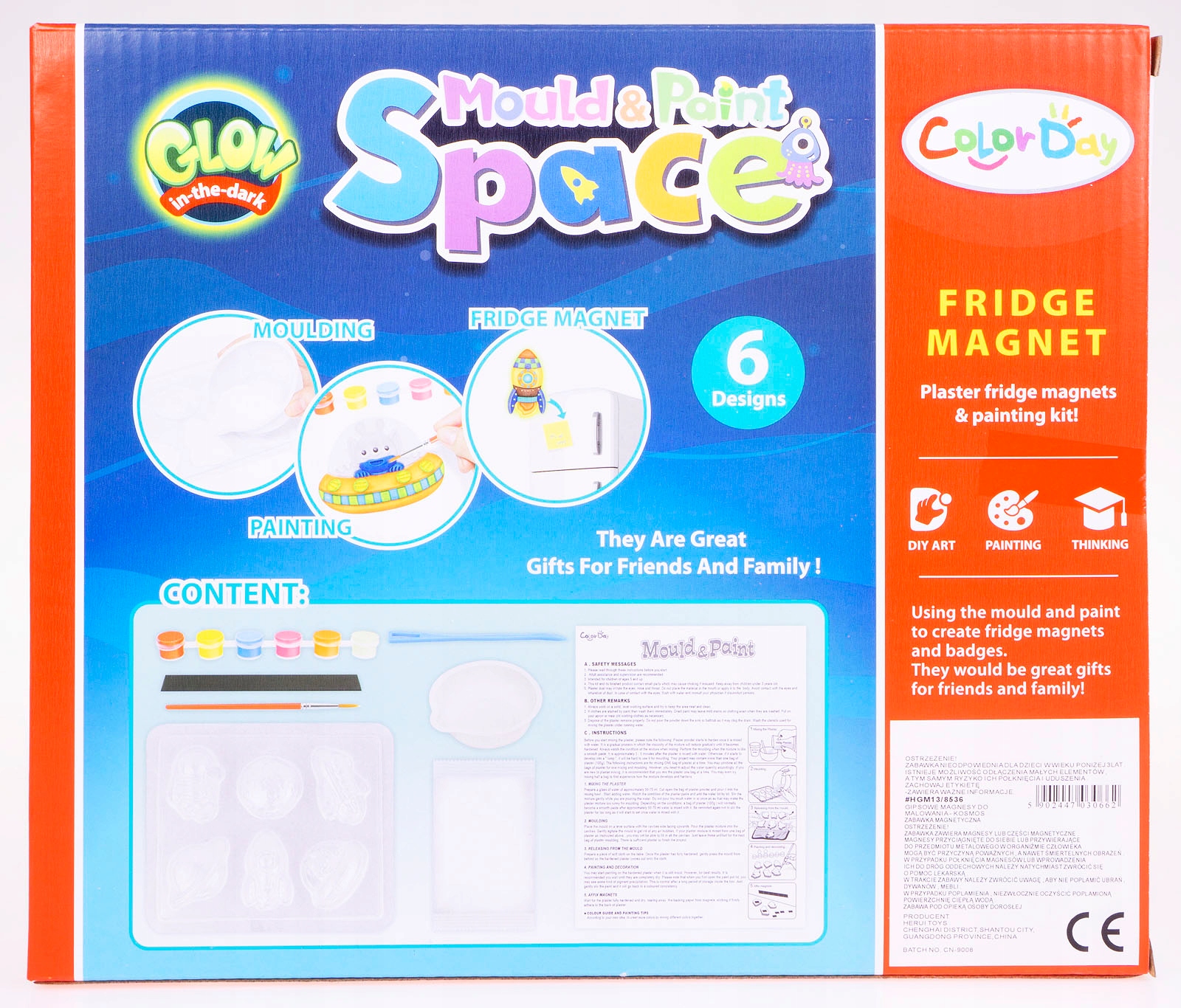 ŚWIECĄCE GIPSOWE MAGNESY NA LODÓWKĘ KOSMOS ZRÓB SA EAN (GTIN) 5902447030662